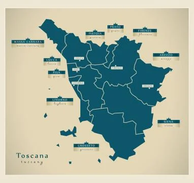 Modern Map - Toscana IT Stock Illustration
