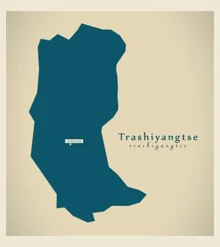 Modern Map - Trashiyangtse BT Stock Illustration