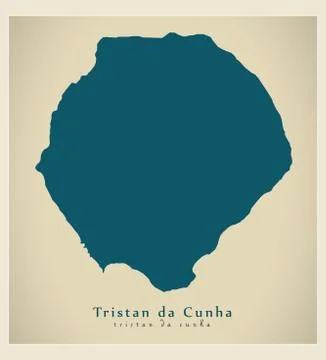 Modern Map - Trstan da Cunha [British Territory] Ilustração Stock