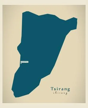Modern Map - Tsirang BT Stock Illustration