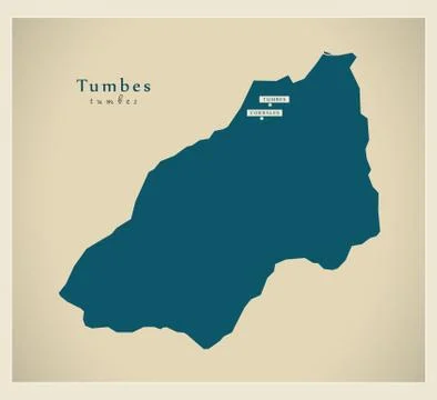 Modern Map - Tumbes PE Illustrazione stock