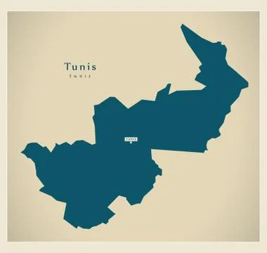 Modern Map - Tunis TN Stock Illustration