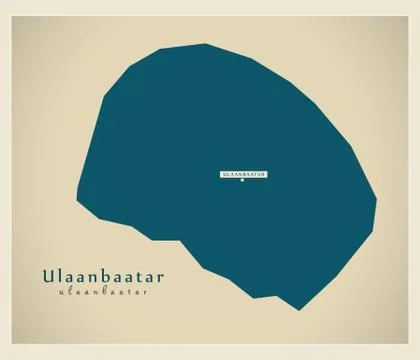 Modern Map - Ulaanbaatar MN Stock Illustration