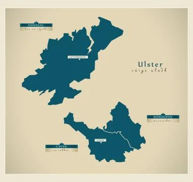 Modern Map - Ulster IE Stock Illustration