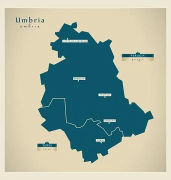 Modern Map - Umbria IT Stock Illustration