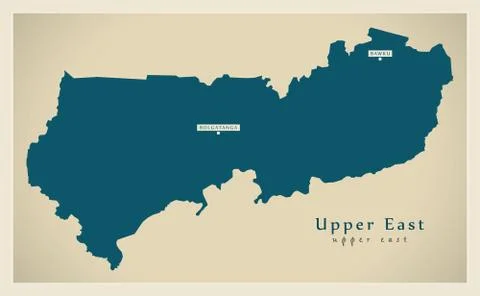 Modern Map - Upper East region map of Ghana GH Stock Illustration