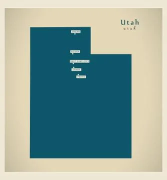 Modern Map - Utah USA Stock-Illustration
