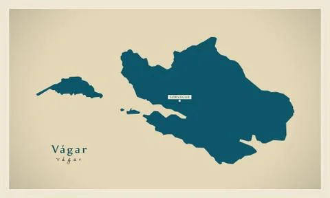 Modern Map - Vagar FO Stock Illustration