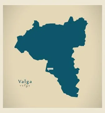 Modern Map - Valga EE Illustrazione stock