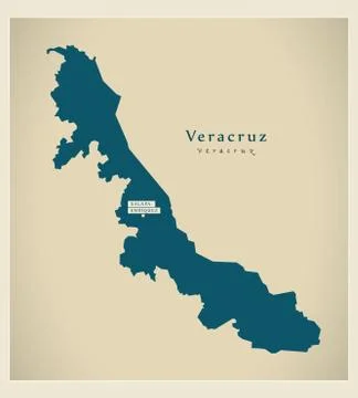 Modern Map - Veracruz MX Stock Illustration