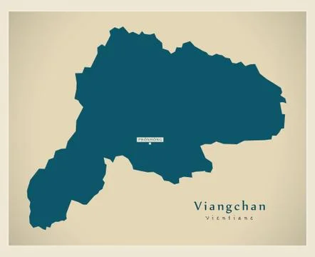 Modern Map - Viangchan LA Stock Illustration