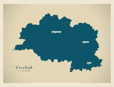 Modern Map - Vicebsk BY Illustrazione stock