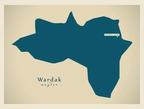 Modern Map - Wardak AF Stock Illustration