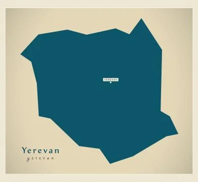 Modern Map - Yerevan AM Stock Illustration