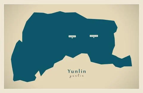 Modern Map - Yunlin TW Stock Illustration