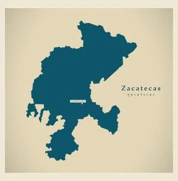 Modern Map - Zacatecas MX Stock Illustration