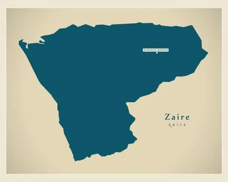 Modern Map - Zaire AO Stock Illustration