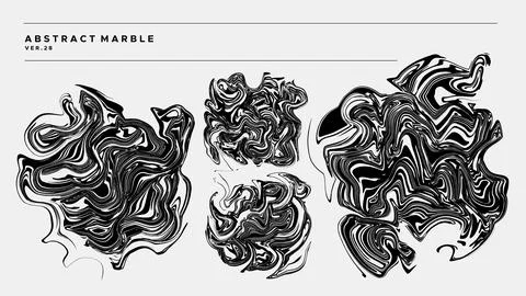 Modern marble fluid ink abstract shape design vector. Complex abstract painting. Stock Illustration
