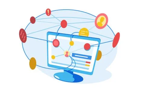 Modern marketing network Stock Illustration