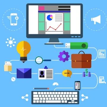 Modern marketing process Stockillustratie
