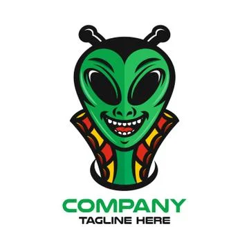 Modern mascot is an alien logo. Vector illustration. Stock Illustration
