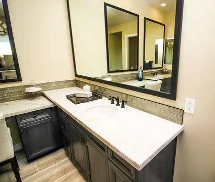 Modern Master Bathroom With Two Separate Vanities Photos
