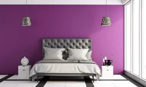 Modern master bedroom Stock Illustration