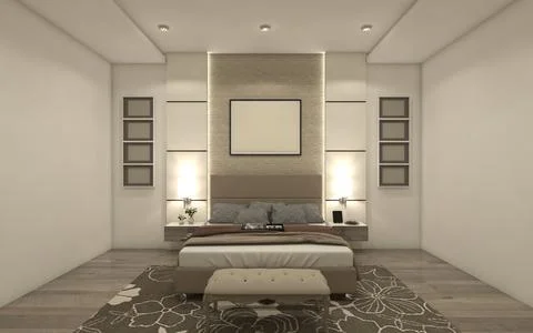 Modern Master Bedroom Ilustración de archivo