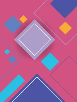 Modern material design background with geometric shapes and bright colors Stock Illustration