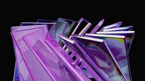 Modern material design concept background. 3d illustration. Glass screens Stock Illustration