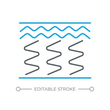 Modern mattress structure two color line icon Stock Illustration