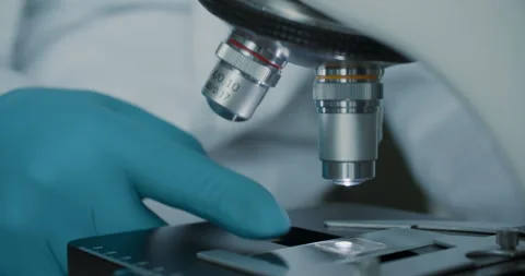 Modern medical laboratory research with microscope Stock Footage 321359005