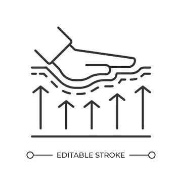 Modern memory foam support line icon Stock Illustration