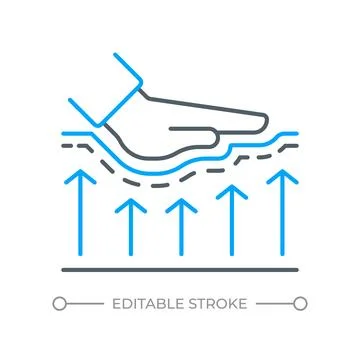 Modern memory foam support two color line icon Stock Illustration