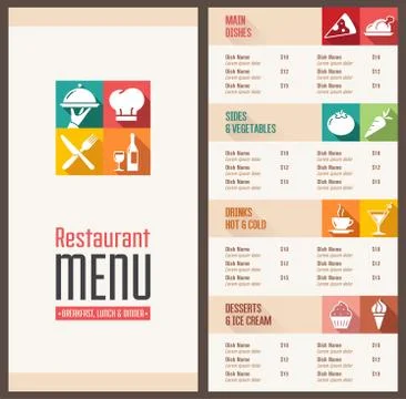 Modern menu Template Stock Illustration