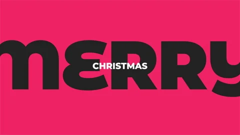 Modern Merry Christmas on red gradient Видео 249367708