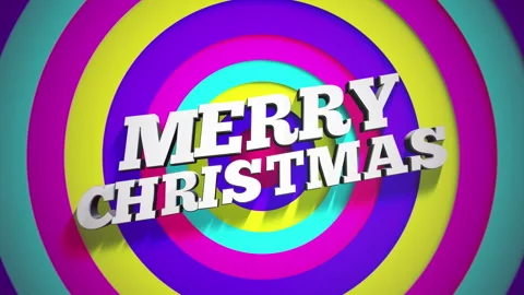 Modern Merry Christmas text on a vivid colorful gradient Video stock 254802853
