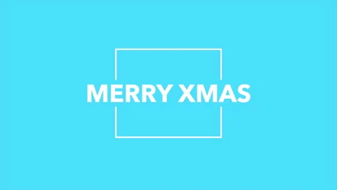 Modern Merry XMAS text in frame on blue gradient Stock Footage 254801577
