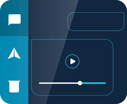 Modern Messaging App UI with Sidebar Menu Stock Illustration