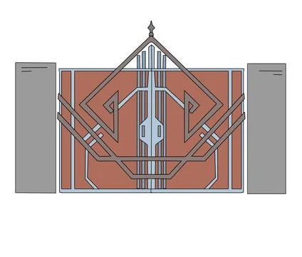 Modern metal gates Stock Illustration