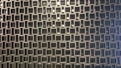 Modern Metal Grid Wall with Square Pattern Industrial Texture Background Stock Footage 331551681