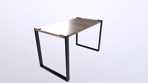 Modern metal-legged dining table in a bright studio Stock-Footage 283233245