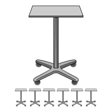 Modern metal table cartoon vector graphic Stock Illustration
