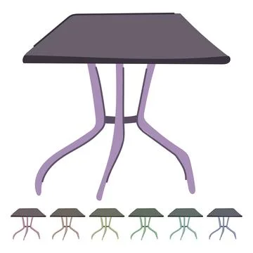 Modern metal table vector cartoon graphic Illustrazione stock