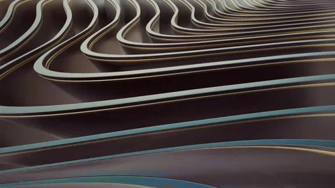 Modern metallic background with flowing blue curve Stock Footage 322202002