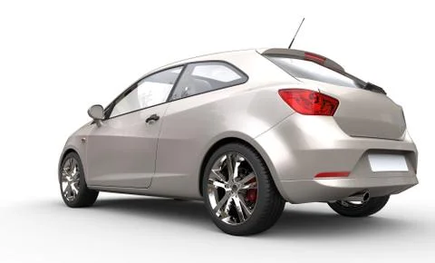 Modern Metallic Car - Back View Illustrazione stock