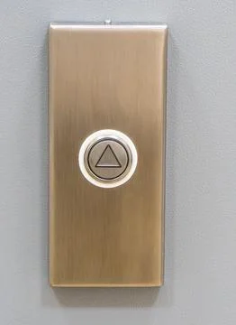 Modern Metallic Elevator Up Button Panel 스톡 사진