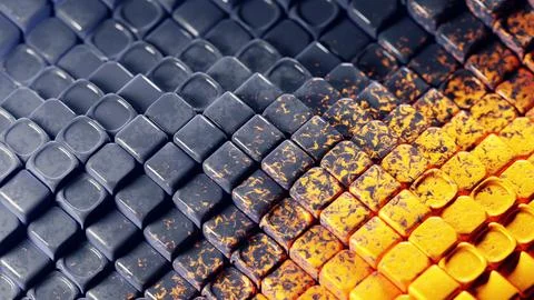 Modern metallic gradient texture with cubic shapes, conveying abstract Illustration