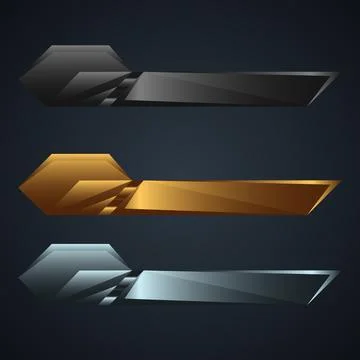 Modern metallic lower third banner bars for live breaking news title Stock Illustration
