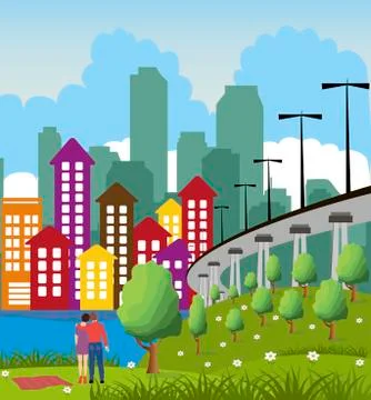 Modern metropolis city Stock Illustration